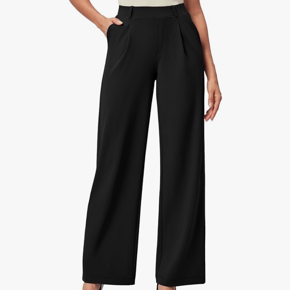 Elegant Black Women's Wide-Leg Pants